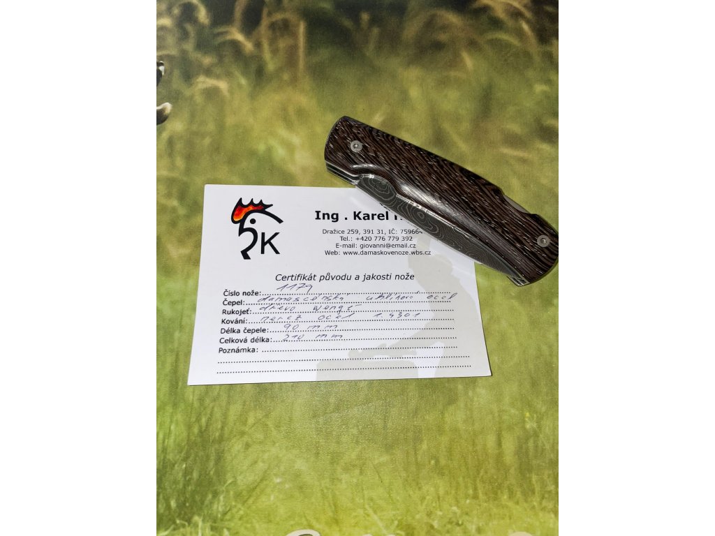 Nůž ocel - uhlíková, dřevo Wengé