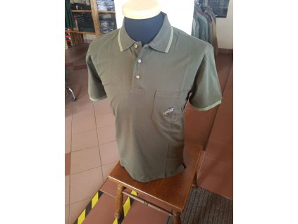 Tričko s límečkem a kapsou s výšivkou (divočák)