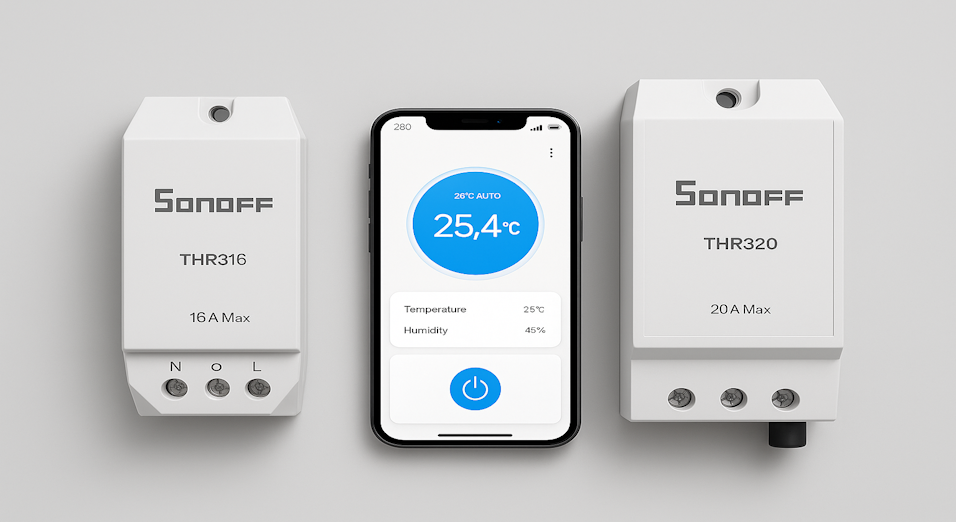 Řízení ventilace/bojleru na Sonoff THR 316 / THR320