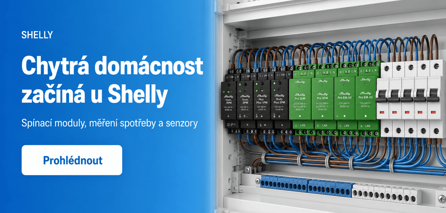 Chytrá domácnost začíná u Shelly – spínací moduly, měření spotřeby a senzory