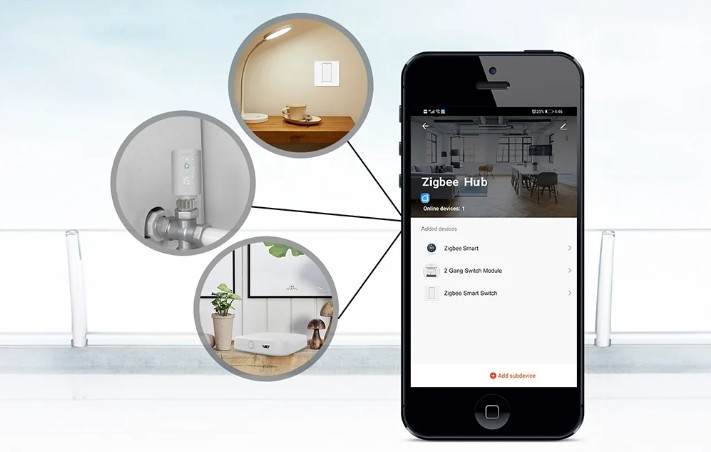 Moes Zigbee Hub s ukázkou ovládání chytré domácnosti v mobilní aplikaci
