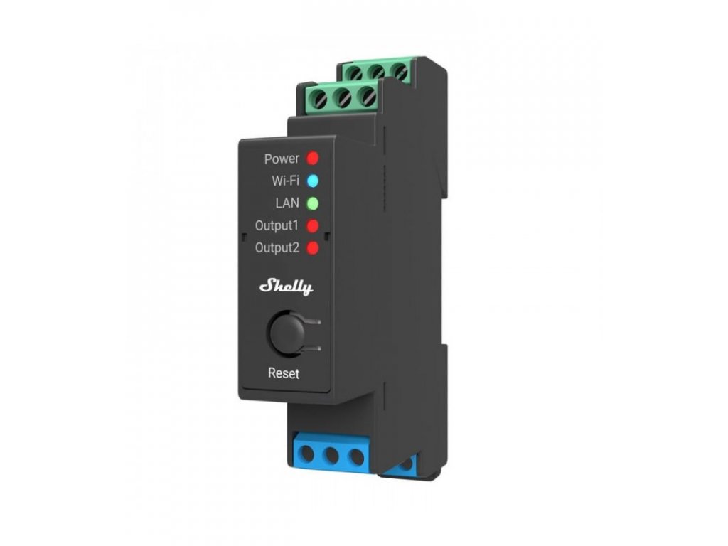 Shelly Pro 2 - spínací modul 2x 16A (LAN, WiFi, Bluetooth)