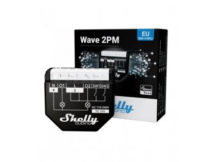 Shelly Qubino Wave 2PM - spínací modul s měřením spotřeby 2x 10A (Z-Wave)