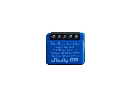 Shelly 1 Mini Gen3 - spínací modul 1x 8A (WiFi, Bluetooth)