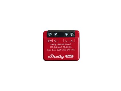 Shelly 1PM Mini Gen3 - spínací modul s měřením spotřeby 1x 8A (WiFi, Bluetooth)
