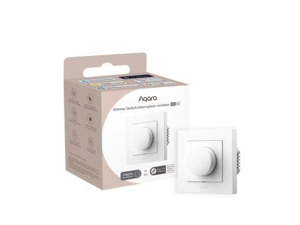 Balení AQARA Dimmer Switch H2 EU v bílé variantě společně s chytrým stmívačem.