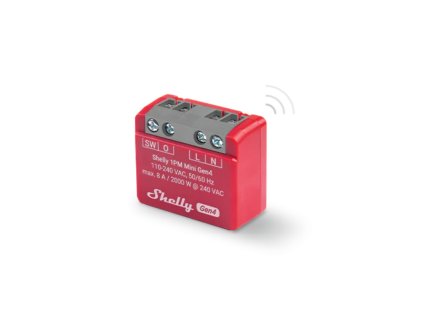 Shelly 1PM Mini Gen4 - spínací modul s měřením spotřeby 1x 8A (WiFi, Bluetooth, Zigbee, Matter)