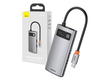 Hub 4v1 Baseus Metal Gleam Series, USB-C na USB 3.0 USB 2.0 HDMI USB-C PD