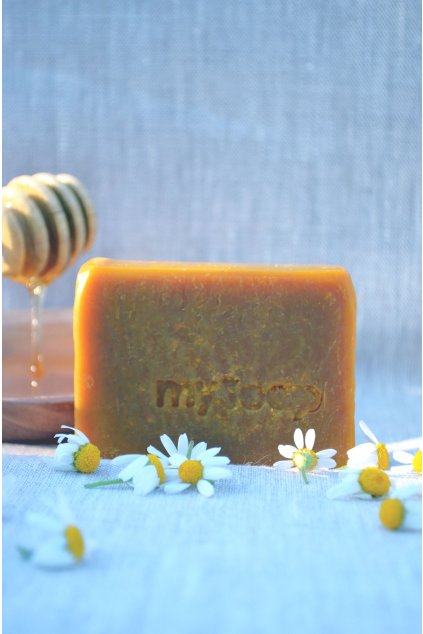 Heřmánek a med tuhé mýdlo a šampón