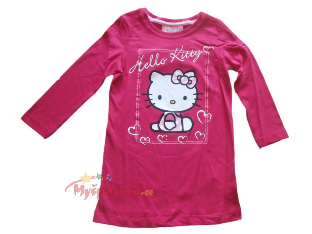 Tunika-Triko-Hello Kitty dlouhé tmavě růžová 2100