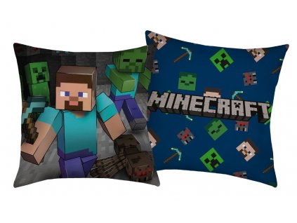 HALANTEX Polštářek Minecraft Steve Polyester, 40/40 cm