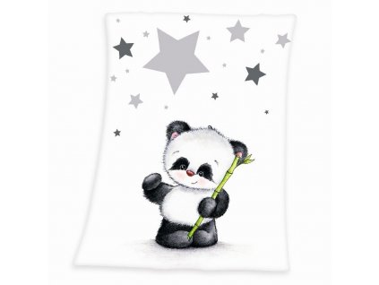 HERDING Micropolar fleece deka Panda Polyester, 75/100 cm