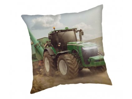 JERRY FABRICS Polštářek Traktor green Polyester, 40/40 cm