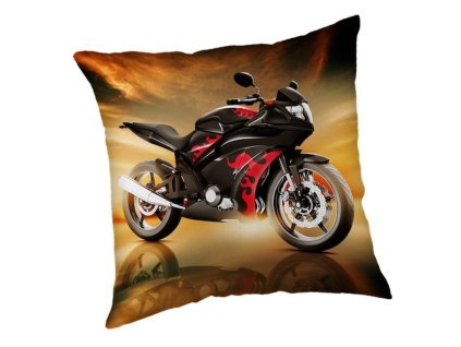 JERRY FABRICS Polštářek Motorka red Polyester, 40/40 cm