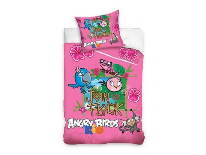 Povlečení Angry Birds Rio růžová 140/200