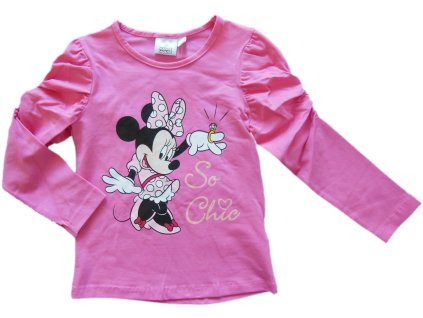 Triko Minnie dlouhý rukáv středně růžové 1004
