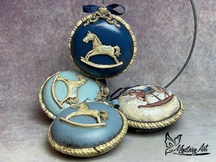 Vánoční ozdoby "Koníci v modrém"
