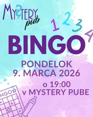 Bingo je opäť tu! Kto by nemiloval bingo? Túto hru hrávajú milióny ľudí po celom svete. A 9. marca si ju v Mystery pube...