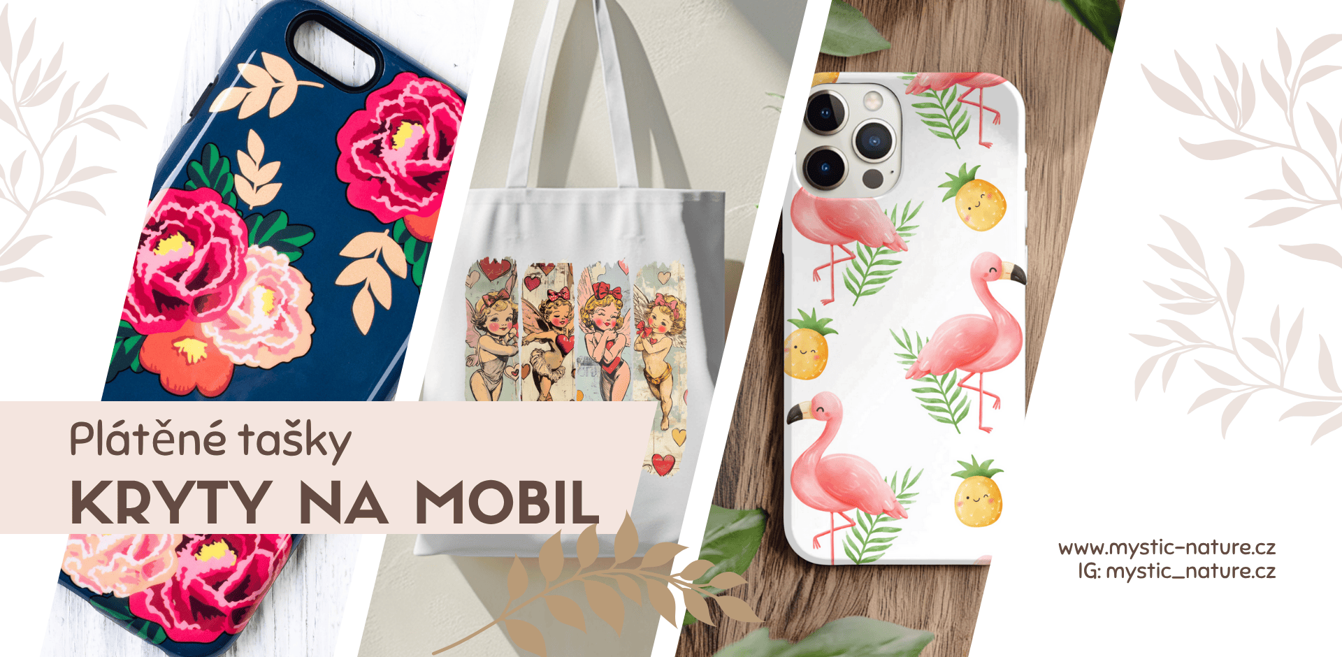 kryty na mobil a plátěné tašky s originálním potiskem