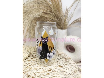 Sklenička s potiskem mystických koček a lektvarů