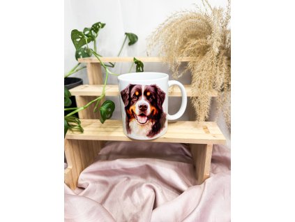 Keramický hrnek s potiskem bernského salašnického psa