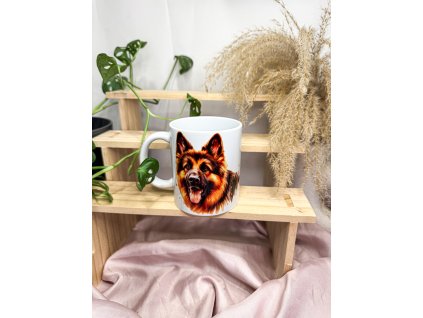 keramický hrnek s motivem německého ovčáka