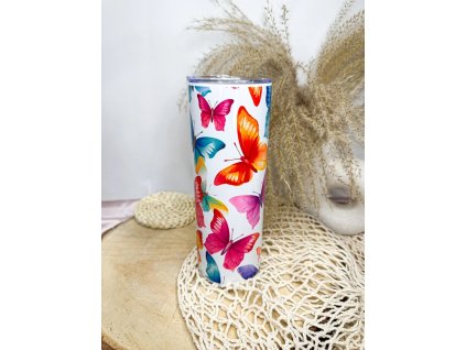 Termohrnek s barevnými motýly – elegantní design