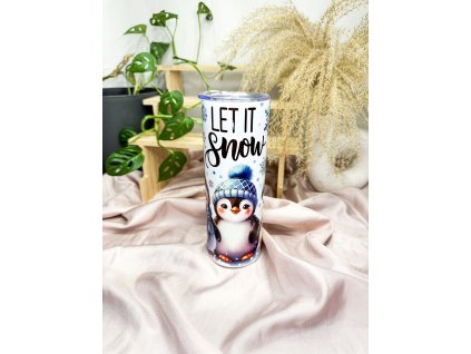 zimní termohrnek s motivem tučňáků