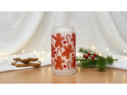 sklenička s perníčky a hůlkami