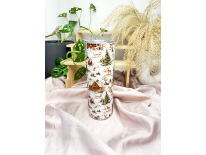 termohrnek se srnkami v zimní krajině