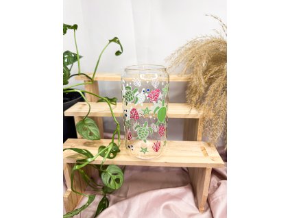 čirá sklenička se želvičkami