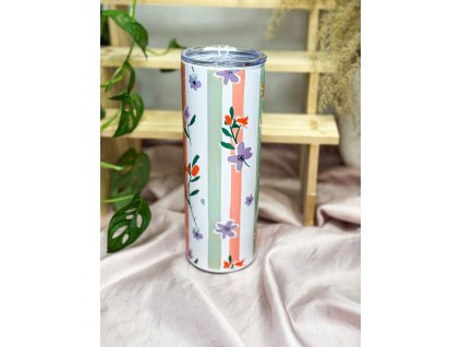 termohrnek s květinami