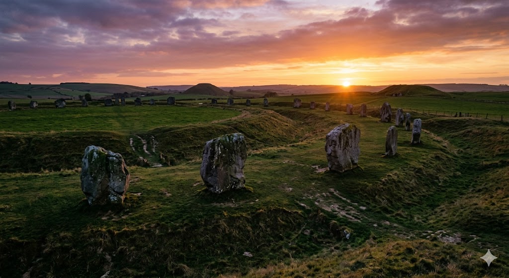 Avebury - západ slunce
