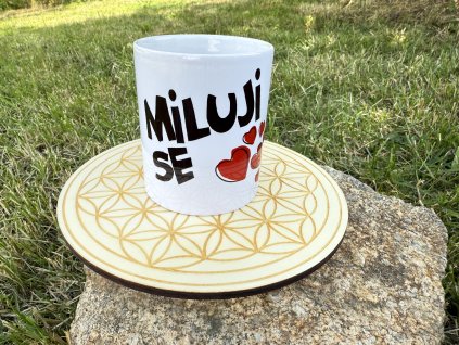 Velká podložka květ života dřevěná 20 cm