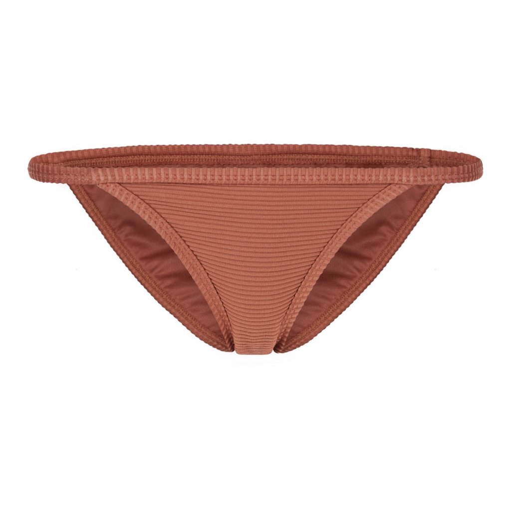Rib Triangle Bikini Bottom, Rusty Red