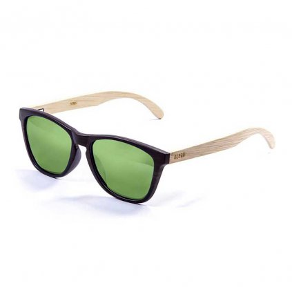 Brýle Sea Wood, Bamboo Dark Brown + Green Revo Lens