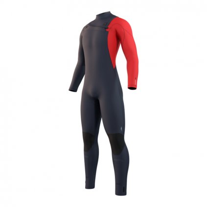 Neoprén Marshall Fullsuit  4/3mm Fzip, Navy/Red