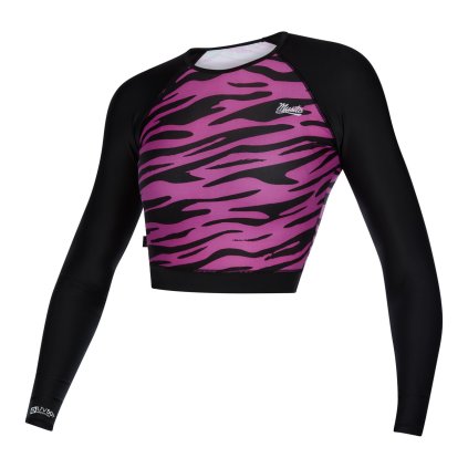 Tričko do vody Diva LS Crop Tee, Black/Pink
