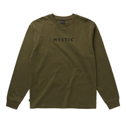 Pánské tičko Brand L/S Tee, Dark Olive (Velikost L)