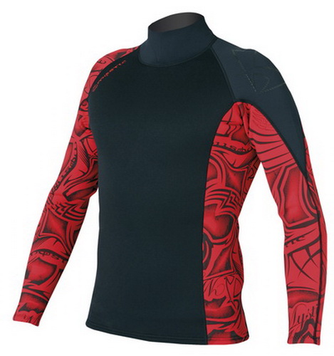 Neoprénové tričko Empire Vest L/S Men, Black/Red Velikost: S