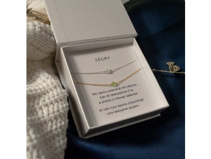 Dárkový set ségry - šperky Minimal podle znamení s přírodními minerály