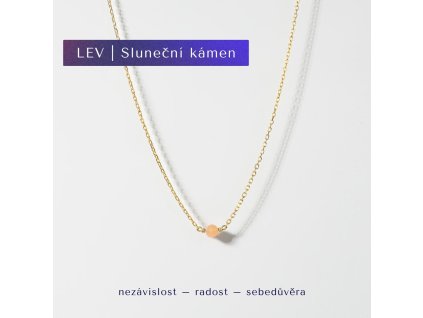 Zlatý náhrdelník pro znamení Lva - sluneční kámen