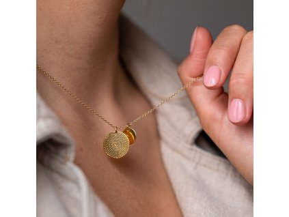 Náhrdelník Nekonečno s amulety - pozlacené stříbro