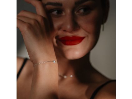 Stříbrný náramek Mořská víla s perlou Mystiful