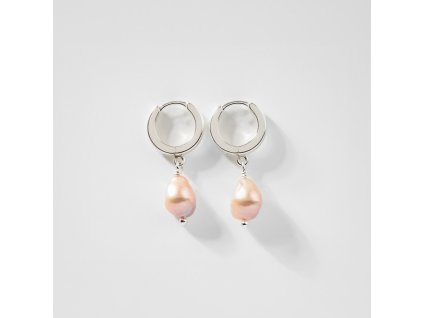 stribrne nausnice afrodite ruzova perla