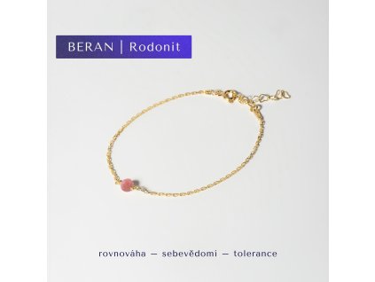 Zlatý náramek pro znamení Berana - rodonit