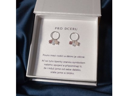 Dárek na Vánoce pro dceru - stříbrné náušnice Spojení na míru s kamínky podle zvěrokruhu