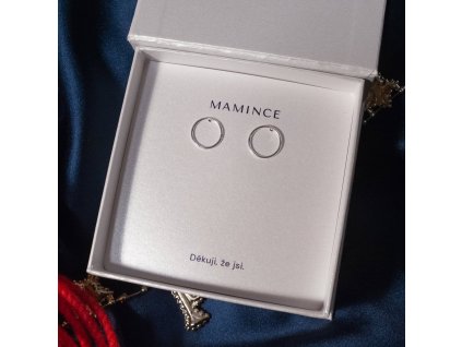 Vánoční dárek mamince- kruhové náušnice Psyché stříbro