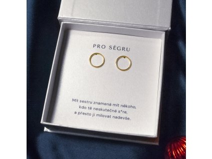 Dárkový set pro ségru - zlaté kruhové náušnice Psyché