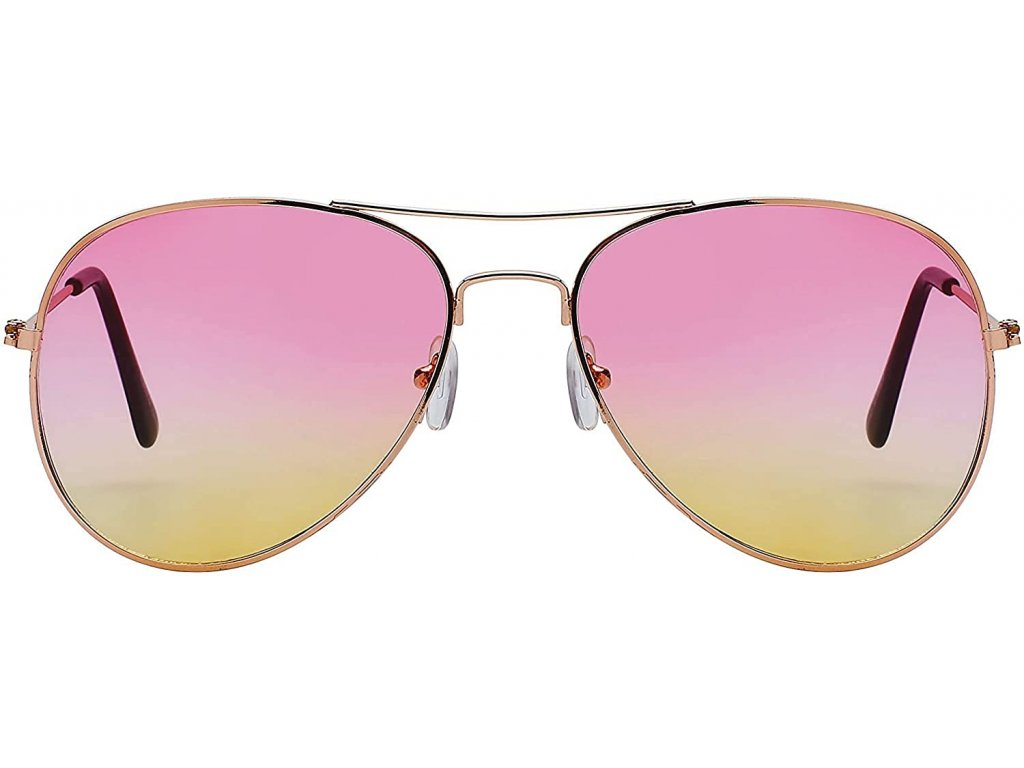 Slnečné okuliare ružovo -žlté